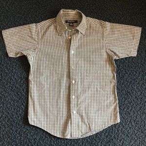 Boys Brooks Brothers plaid button front oxford.